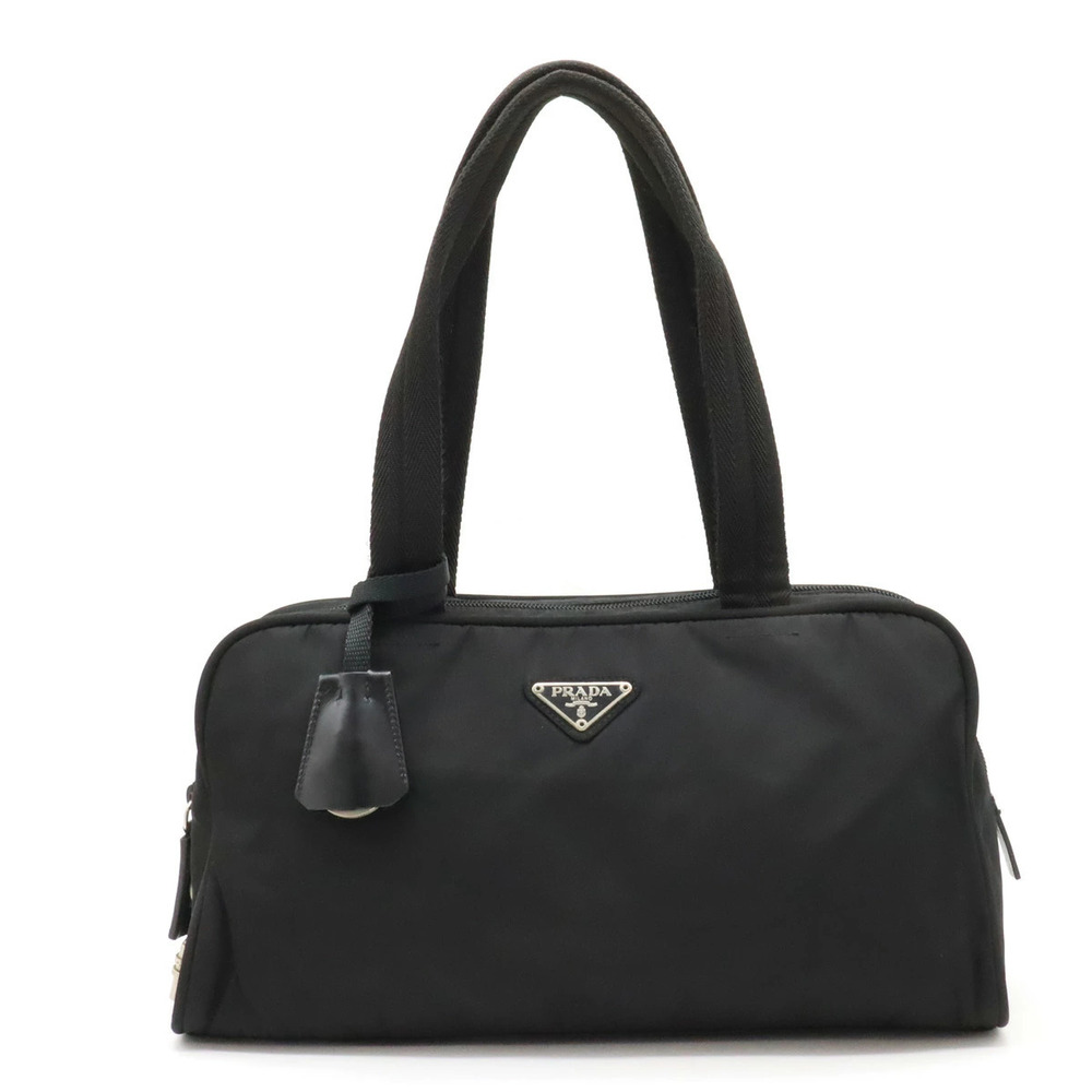 Prada Handbag Boston Bag Shoulder Hobo Leather NERO Black
